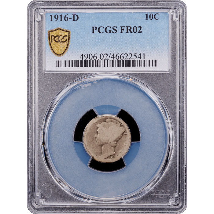 1916-D Mercury Dime (10c) Obverse Slab Image