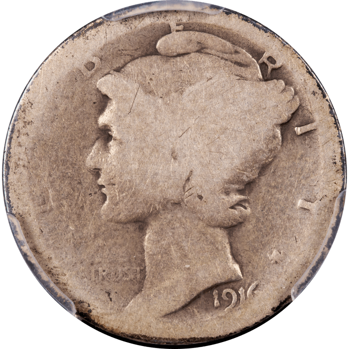 1916-D Mercury Dime (10c) Obverse Image