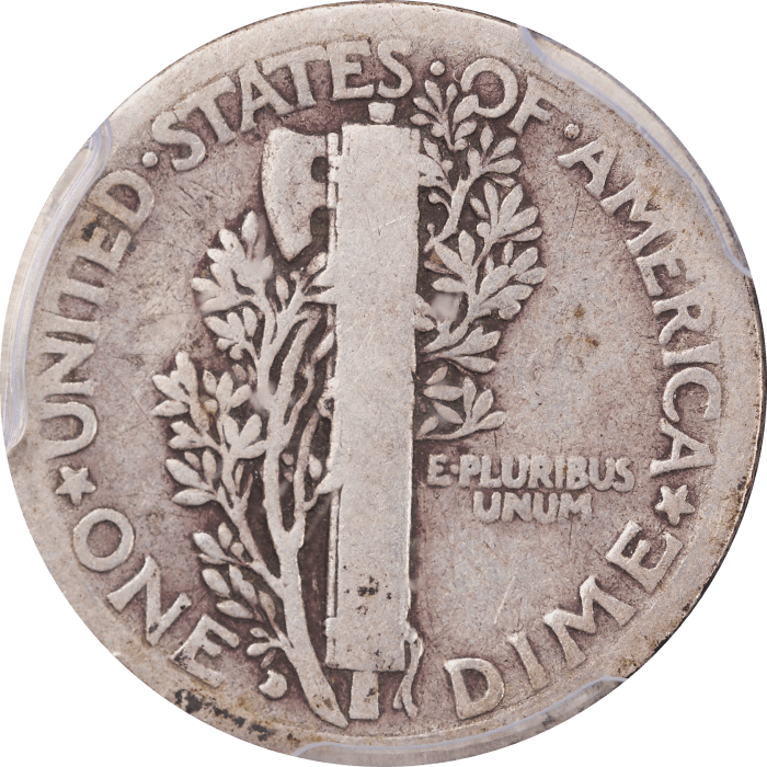 1916-D Mercury Dime (10c) Reverse Image