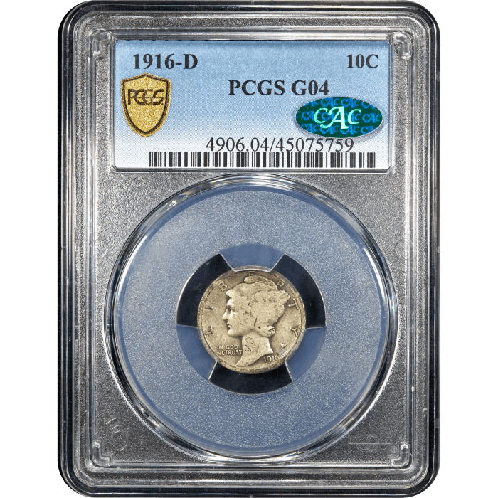 1916-D Mercury Dime (10c) SLAB Image
