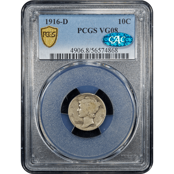1916-D Mercury Dime (10c) SLAB Image