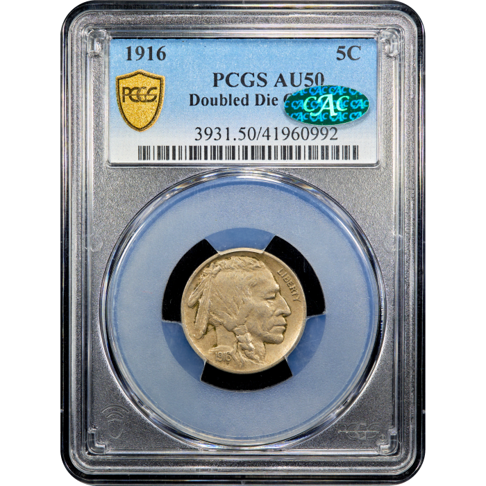 1916 Doubled Die Buffalo Nickel (5c) Obverse Slab Image