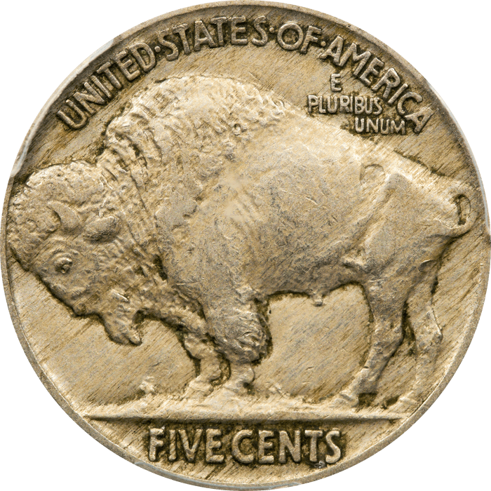 1916 Doubled Die Buffalo Nickel (5c) REVERSE Image