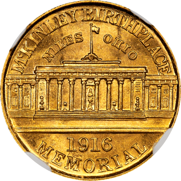 1916 McKinley Commemorative Gold Dollar ($1) Reverse Image