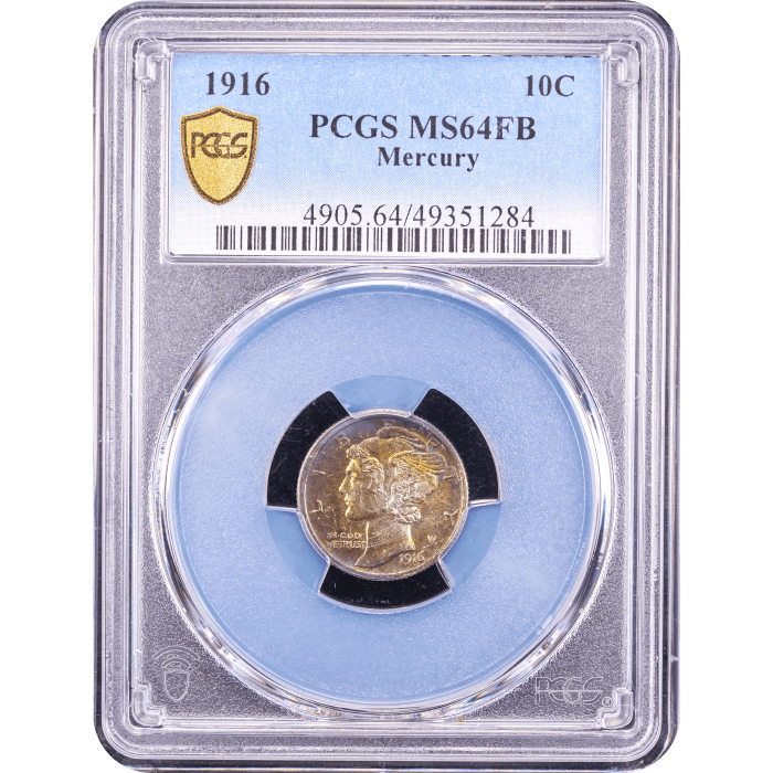 1916 Mercury Dime (10c) Obverse Slab Image