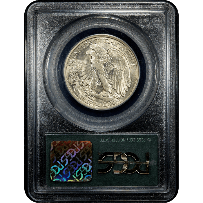 1916 Walking Liberty Half Dollar (50c) OGH Reverse Slab Image