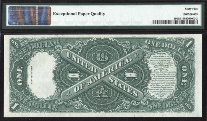 1917 $1 Legal Tender Reverse Image