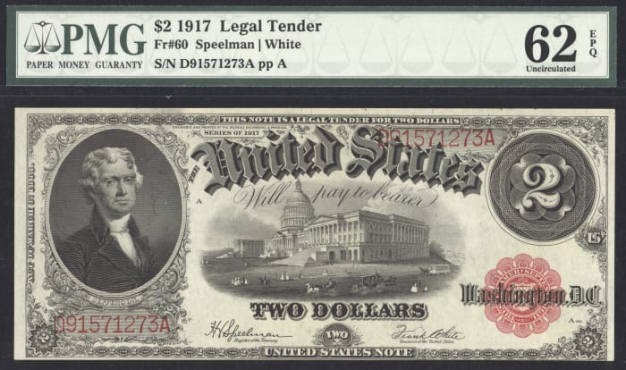 1917 $2 Legal Tender Obverse Image