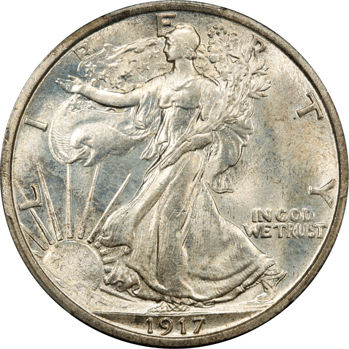 1917-D Reverse Walking Liberty Half Dollar (50c) Obverse Image