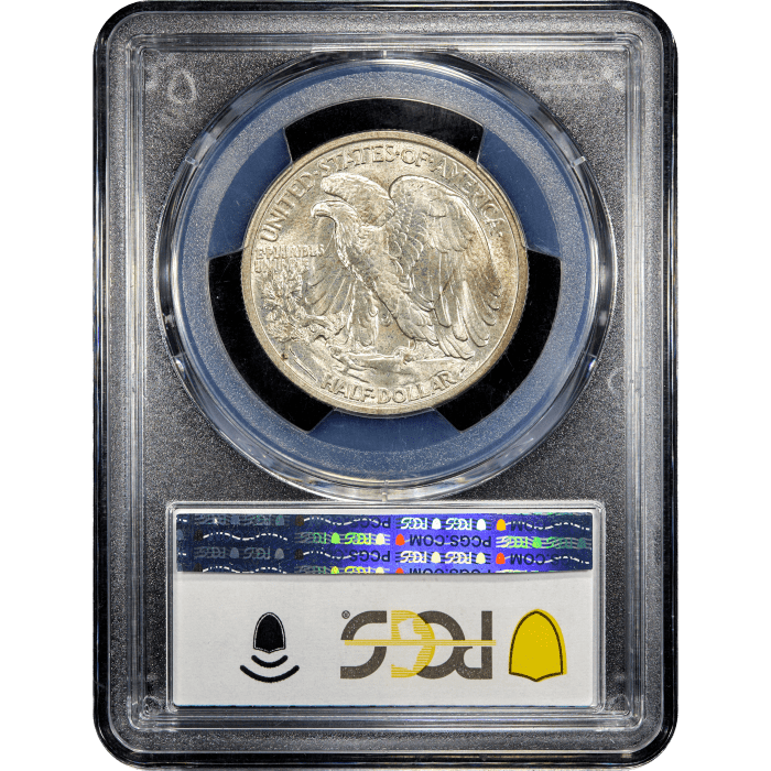 1917-D Reverse Walking Liberty Half Dollar (50c) Reverse Slab Image