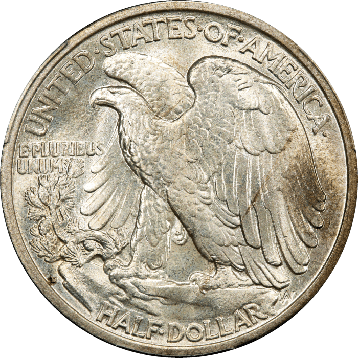1917-D Reverse Walking Liberty Half Dollar (50c) Reverse Image
