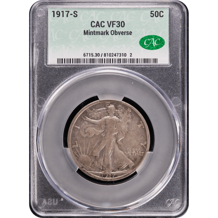 1917-S Obverse Walking Liberty Half Dollar (50c) Obverse Slab Image
