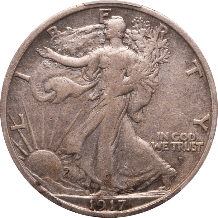 1917-S Obverse Walking Liberty Half Dollar (50c) Obverse Image