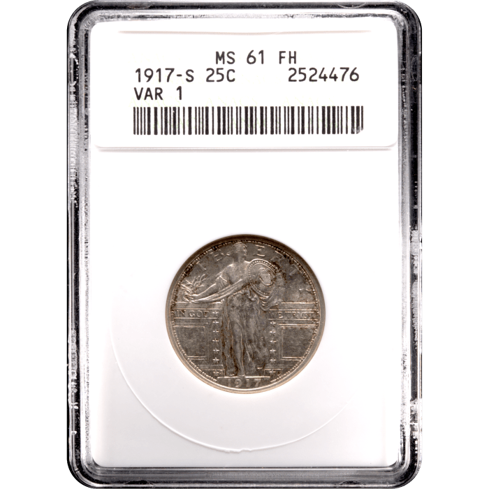 1917-S Type 1 Standing Liberty Quarter (25c) Obverse Slab Image