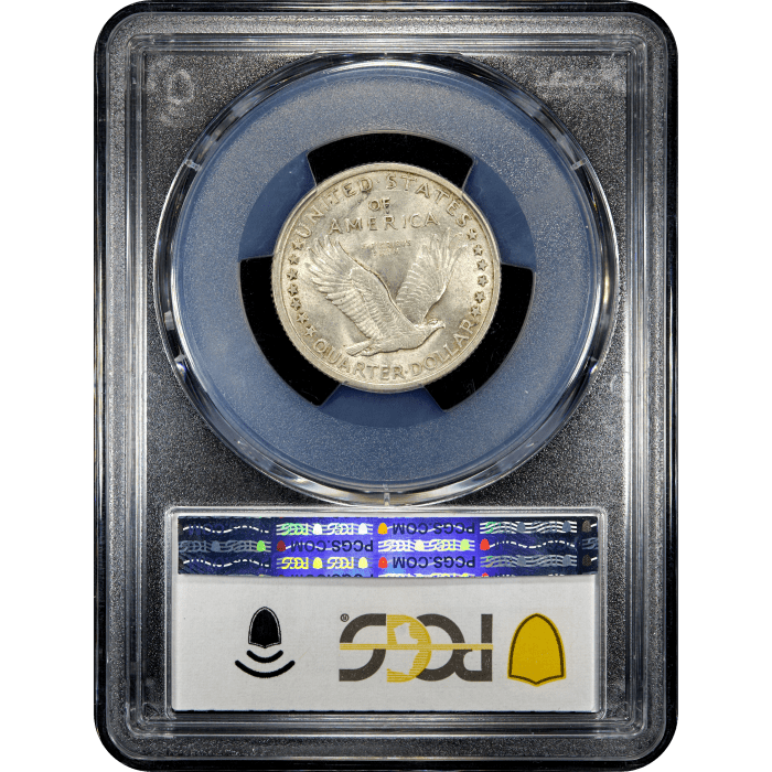1917 Type 1 Standing Liberty Quarter (25c) Reverse Slab Image