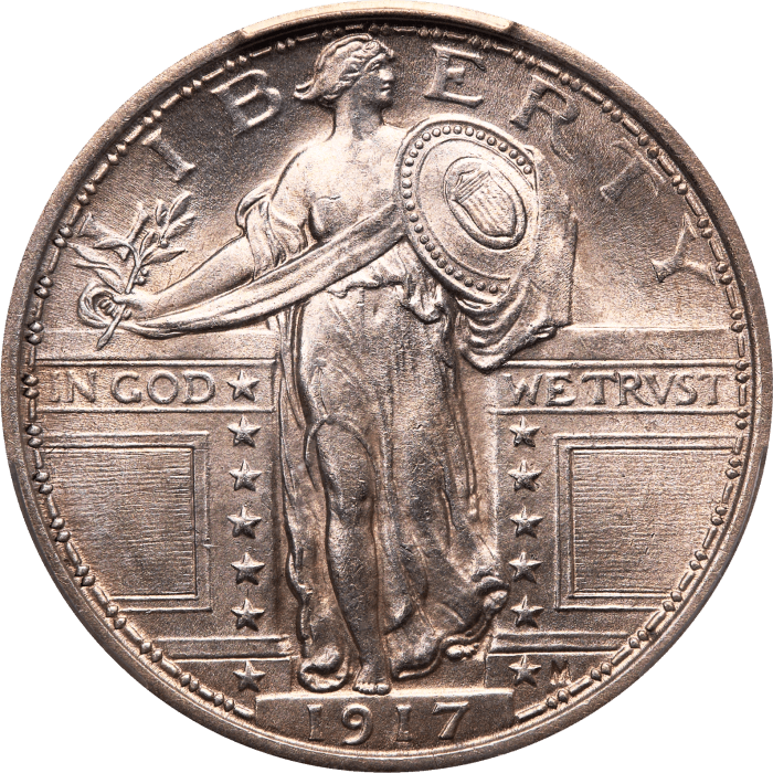 1917 Type 1 Standing Liberty Quarter (25c) Obverse Image