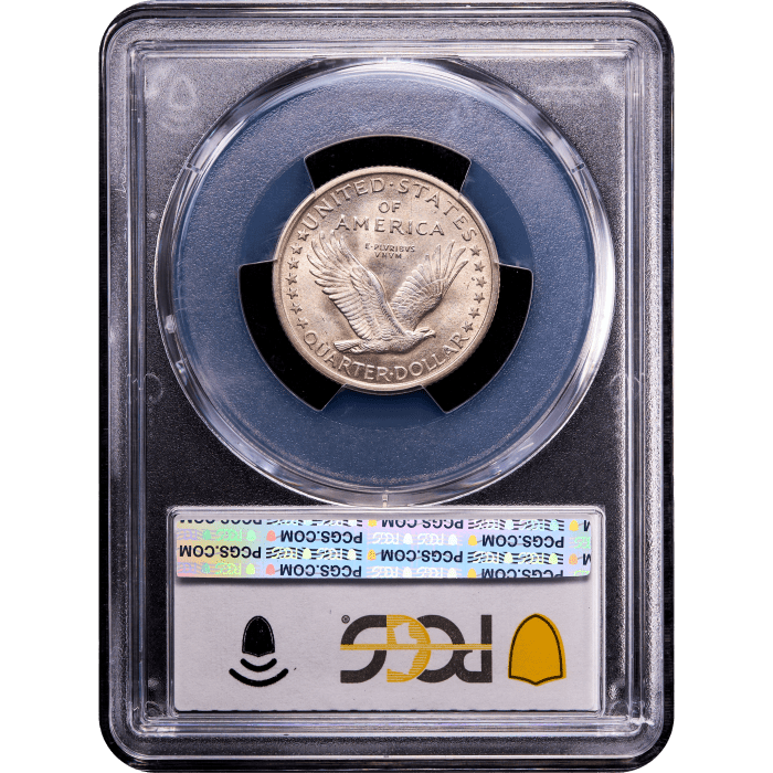 1917 Type 1 Standing Liberty Quarter (25c) Reverse Slab Image