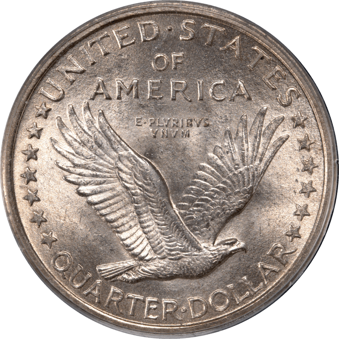 1917 Type 1 Standing Liberty Quarter (25c) Reverse Image