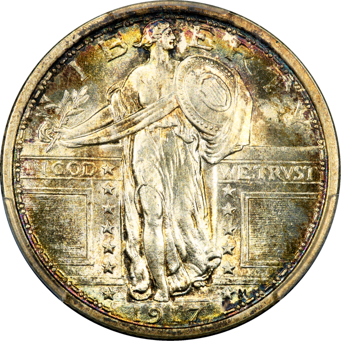 1917 Type 1 Standing Liberty Quarter (25c) Obverse Image
