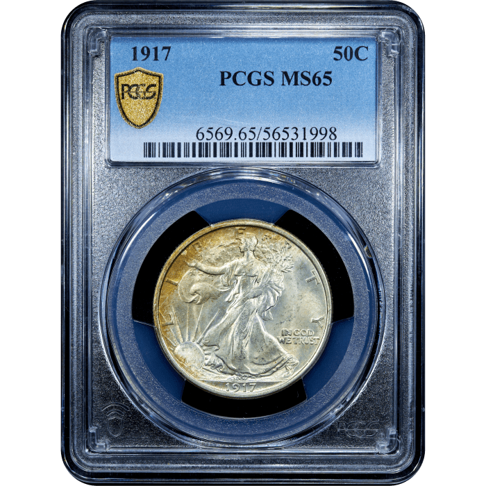 1917 Walking Liberty Half Dollar (50c) Obverse Slab Image