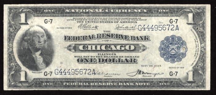 1918 $1 Spread Eagle FRBN Obverse Image
