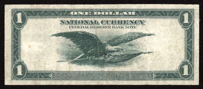 1918 $1 Spread Eagle FRBN Reverse Image
