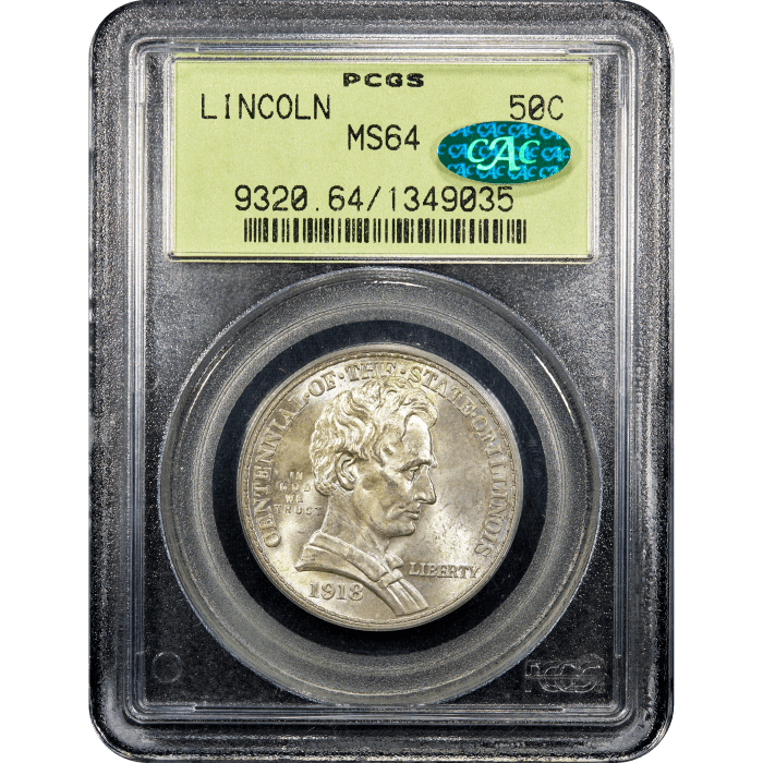 1918 Lincoln Commemorative Half Dollar (50c) OGH SLAB Image