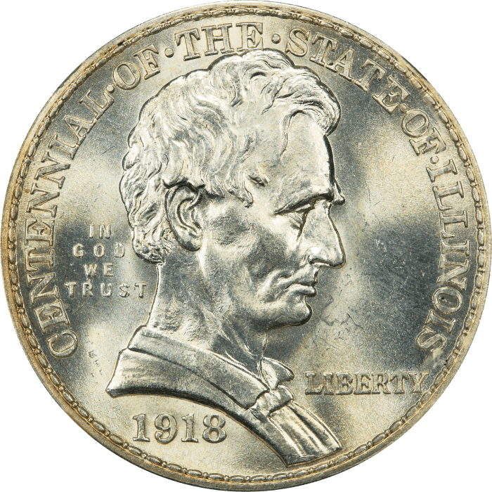 1918 Lincoln-Illinois Commem Half Dollar (50c) OBVERSE Image