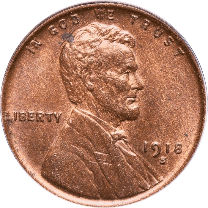 1918-S Lincoln Cent (1c) OGH Obverse Image