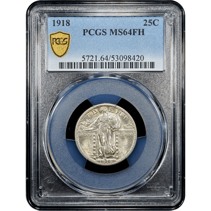 1918 Standing Liberty Quarter (25c) Obverse Slab Image