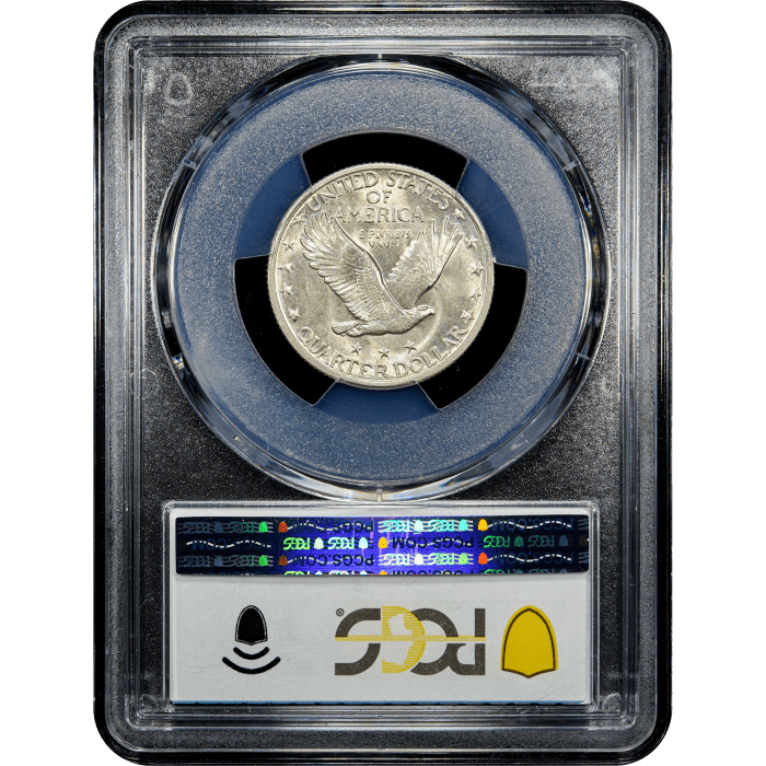 1918 Standing Liberty Quarter (25c) Reverse Slab Image