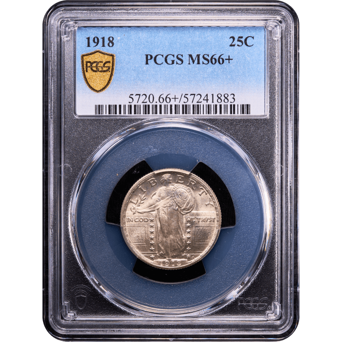 1918 Standing Liberty Quarter (25c) Obverse Slab Image