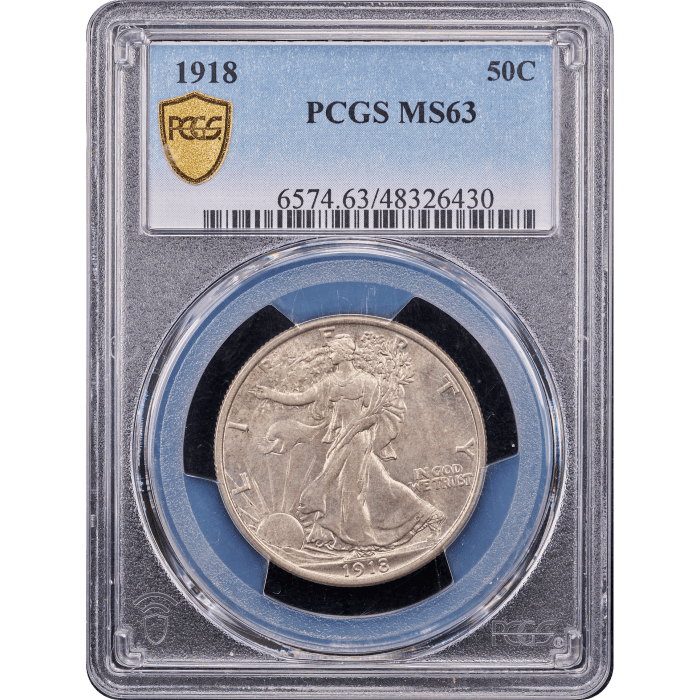 1918 Walking Liberty Half Dollar (50c) Obverse Slab Image