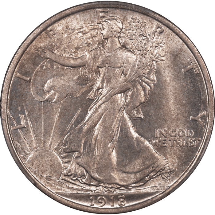 1918 Walking Liberty Half Dollar (50c) Obverse Image