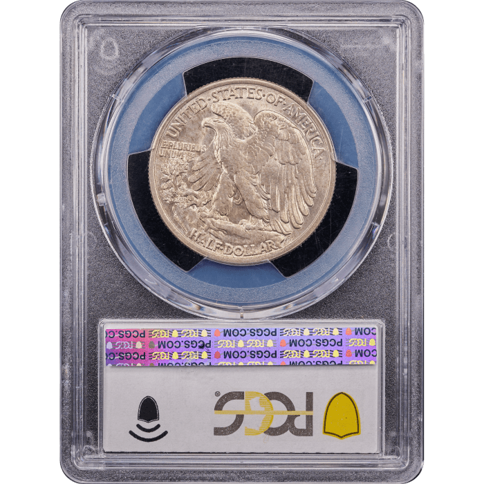1918 Walking Liberty Half Dollar (50c) Reverse Slab Image