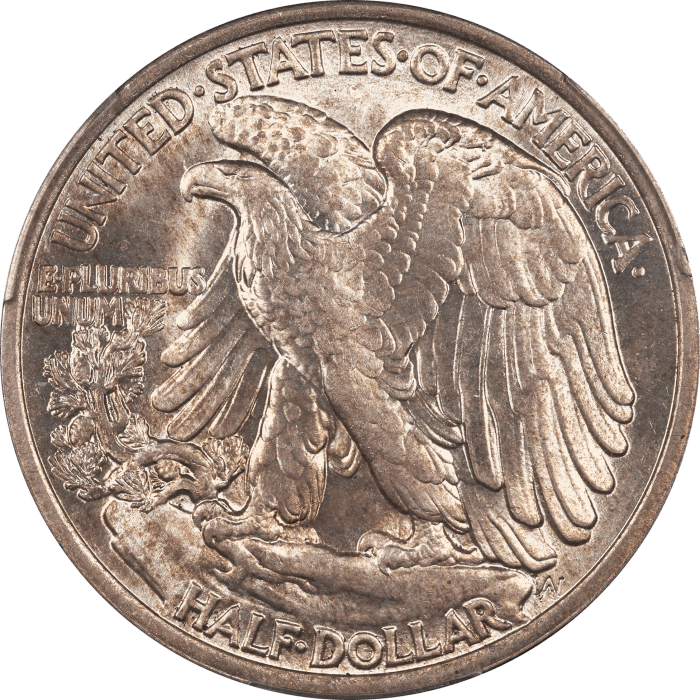 1918 Walking Liberty Half Dollar (50c) Reverse Image