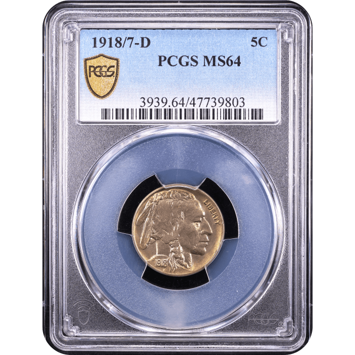 1918/7-D Buffalo Nickel (5c) Obverse Slab Image