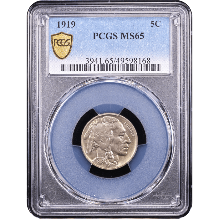 1919 Buffalo Nickel (5c) Obverse Slab Image