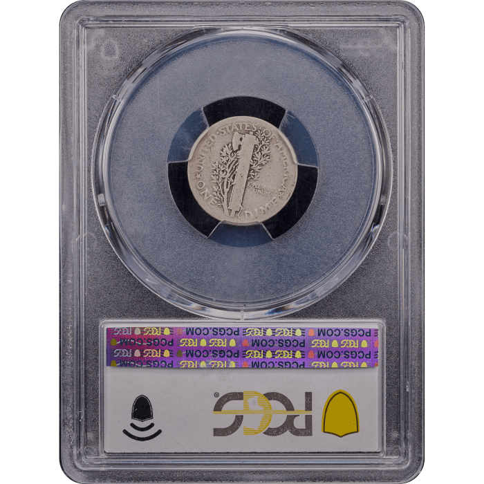 1919 Doubled Die Mercury Dime (10c) Reverse Slab Image
