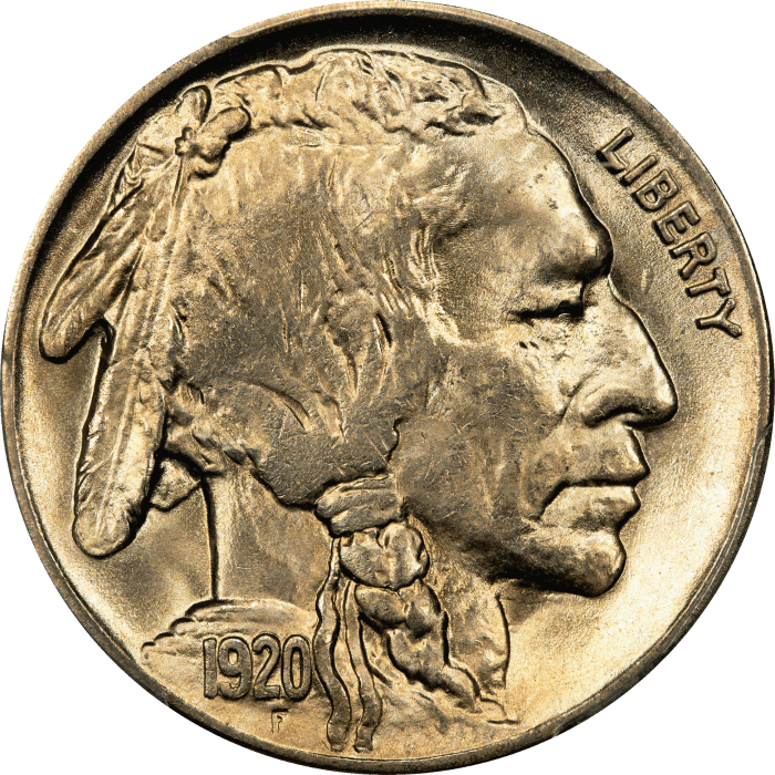 1920 Buffalo Nickel (5c) Obverse Image