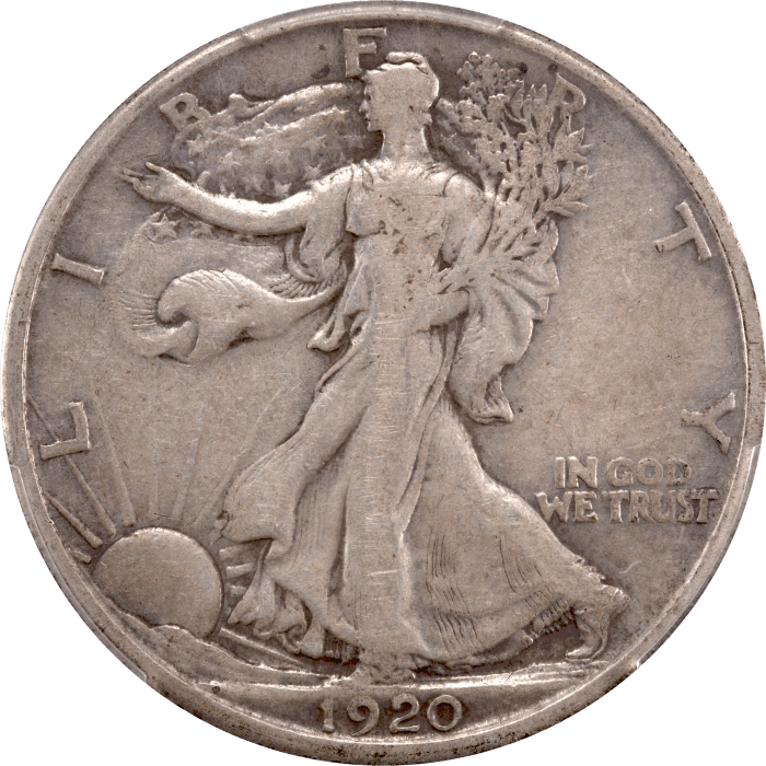 1920-D Walking Liberty Half Dollar (50c) Obverse Image