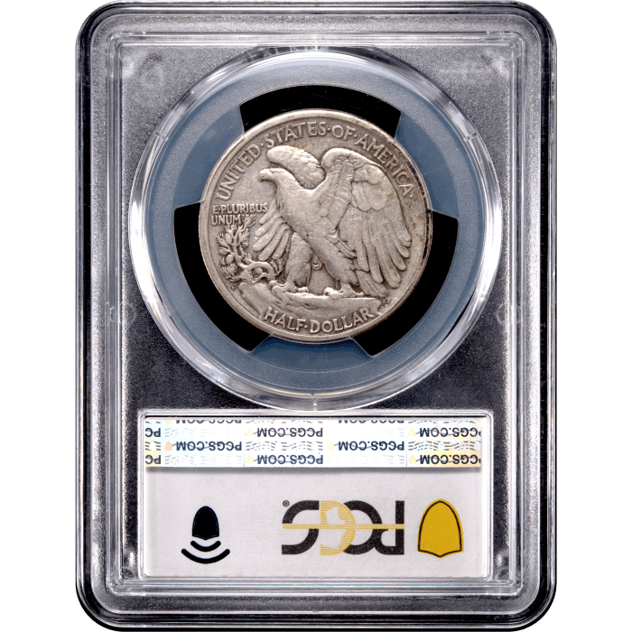 1920-D Walking Liberty Half Dollar (50c) Reverse Slab Image