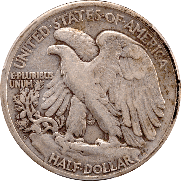 1920-D Walking Liberty Half Dollar (50c) Reverse Image