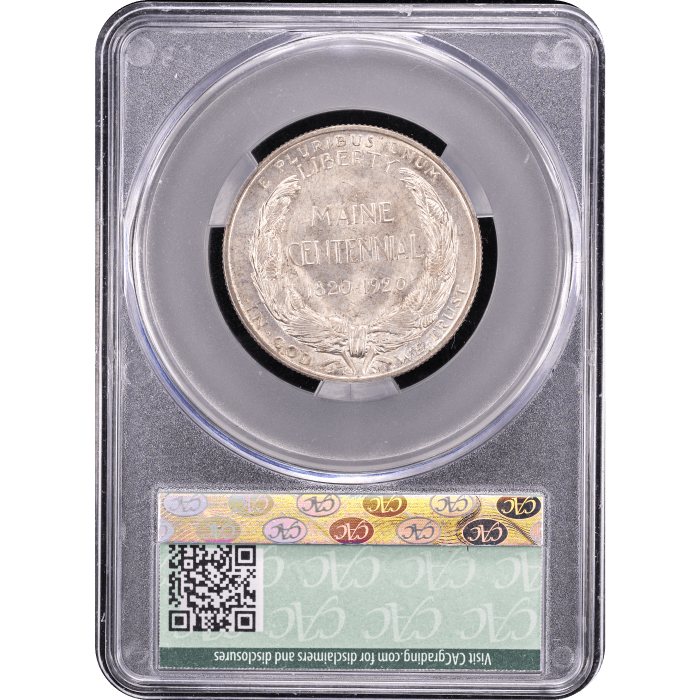 1920 Maine Commemorative Half Dollar (50c) Reverse Slab Image