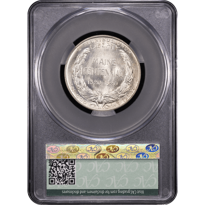 1920 Maine Commemorative Half Dollar (50c) Reverse Slab Image