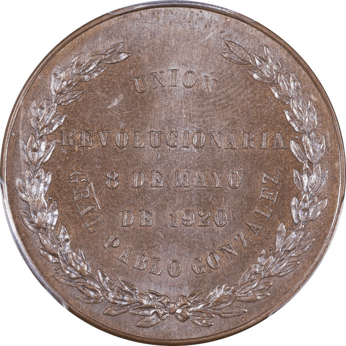 1920 Mexico Medal Grove-P185b Ae Reverse Image
