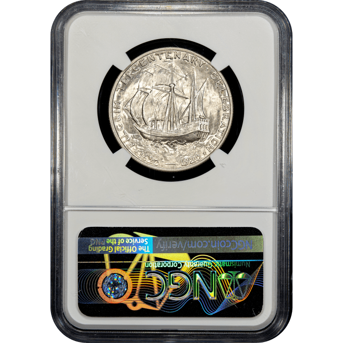 1920 Pilgrim Commemorative Half Dollar (50c) Reverse Slab Image