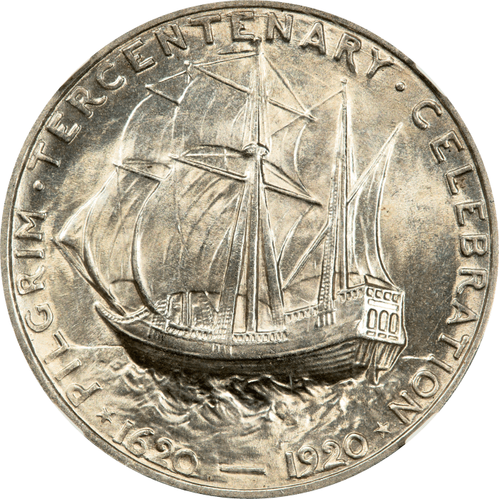 1920 Pilgrim Commemorative Half Dollar (50c) Reverse Image
