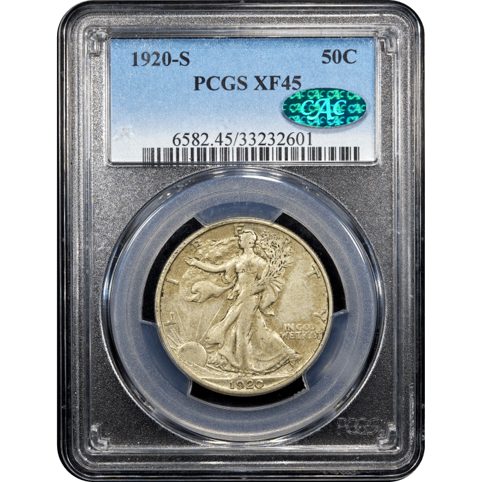 1920-S Walking Liberty Half Dollar (50c) Obverse Slab Image
