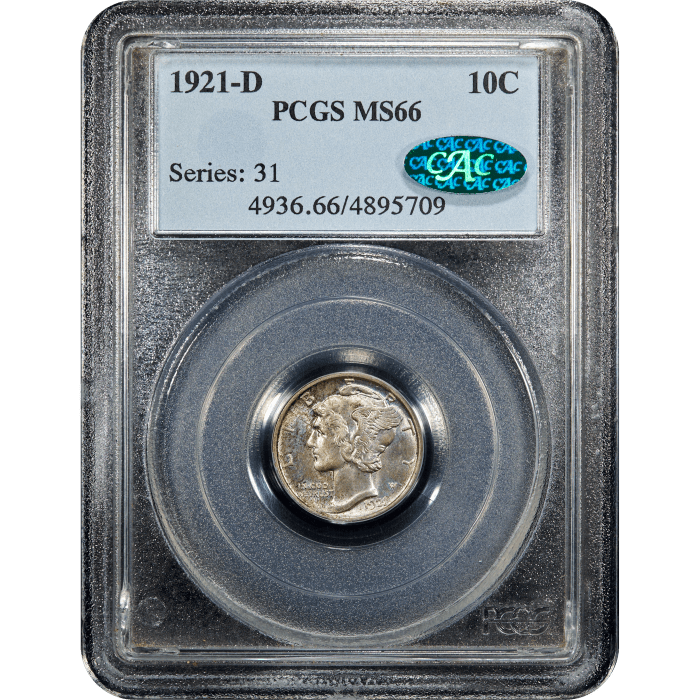1921-D Mercury Dime (10c) SLAB Image
